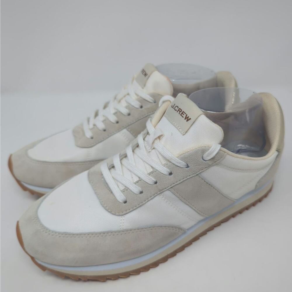 J. Crew White and Beige Runner Sneakers